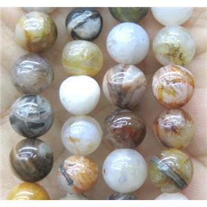 zhuye bamboo agate beads, round, approx 8mm dia [GMRD358-8MM]