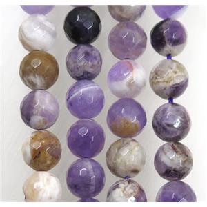 Dogtooth Amethyst bead, faceted round, purple, approx 10mmdia [GMRD388-10MM]
