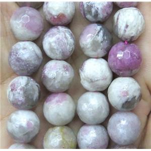 pink tourmaline bead, faceted round, approx 8mm dia [GMRD389-8MM]