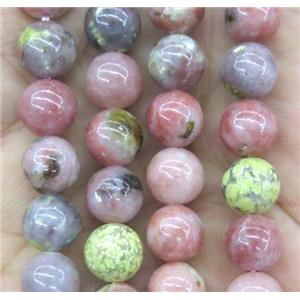 pink plum blossom jasper beads, round, approx 6mm dia [GMRD424-6MM]