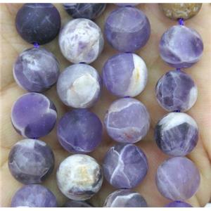 round matte dogtooth Amethyst Beads, approx 8mm dia [GMRD425-8MM]