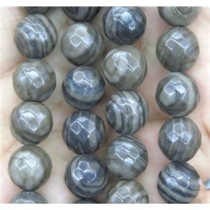 coffee Wood Lace Jasper Beads, faceted round, approx 4mm dia [GMRD426-4MM]