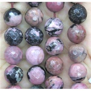 Chinese Rhodonite Beads Faceted Round Pink, approx 12mm dia [GMRD428-12MM]