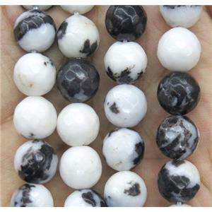 black Zebra Jasper beads, faceted round, approx 4mm dia [GMRD430-4MM]
