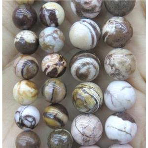 Zebra Jasper Beads, round, coffee, approx 8mm dia [GMRD434-8MM]