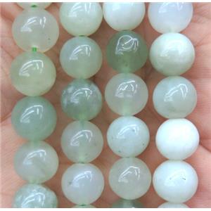 Chinese New Jade Beads, round, green, approx 10mm dia [GMRD438-10MM]