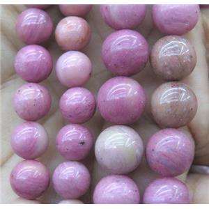 Pink Wood Lace Jasper Beads Smooth Round, approx 8mm dia [GMRD439-8MM]