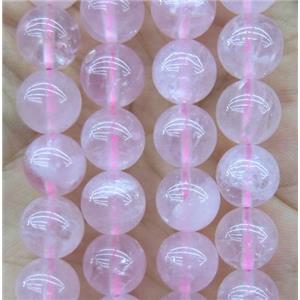 round Rose Quartz Beads, pink dye, approx 10mm dia [GMRD444-10MM]