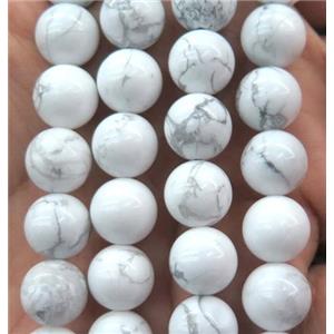 white howlite turquoise beads, round, approx 12mm dia [GMRD448-12MM]
