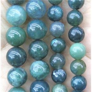 Green Moss Agate Beads Smooth Round, approx 6mm dia [GMRD450-6MM]