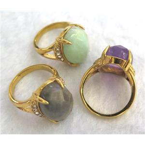 gemstone ring, freeform, approx 12-15mm [GMRG159]