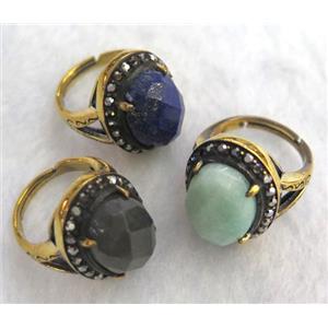 gemstone ring, freeform, approx 12-15mm [GMRG160]