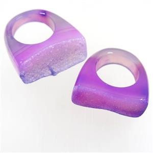 Fuchsia Agate Druzy Ring, approx 25-30mm [GMRG464]