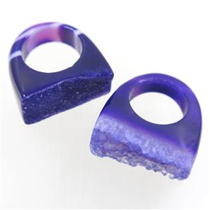 purple Agate Druzy ring, approx 25-30mm [GMRG465]
