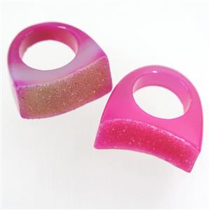 hotpink Agate Druzy ring, approx 25-30mm [GMRG467]