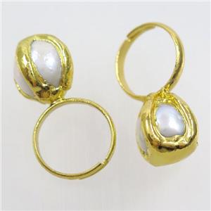 white Freshwater Pearl Rings, approx 15mm, 17mm [GMRG552]