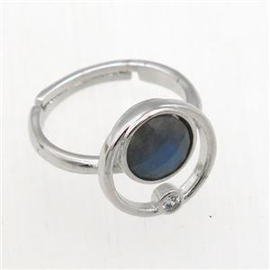 Labradorite Rings, copper, platinum plated, approx 8mm, 18mm dia [GMRG633]