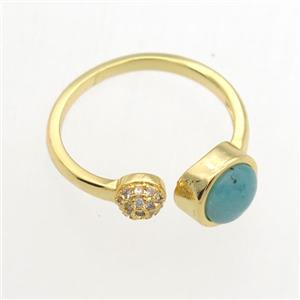 green Amazonite Rings, copper, gold plated, approx 6mm, 18mm dia [GMRG654]