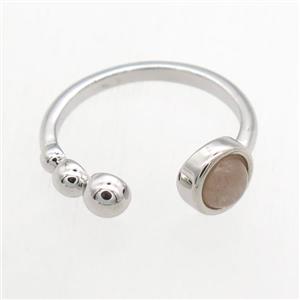 MoonStone Rings, copper, platinum plated, approx 6mm, 18mm dia [GMRG657]