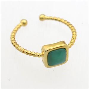 green Aventurine Rings, copper, gold plated, approx 7mm, 19mm dia [GMRG692]