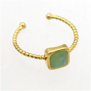 gemstone ring, copper, gold plated, approx 7mm, 19mm dia [GMRG693]
