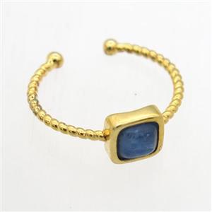 blue Kyanite Rings, copper, gold plated, approx 7mm, 19mm dia [GMRG696]