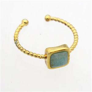 Amazonite Rings, copper, gold plated, approx 7mm, 19mm dia [GMRG697]