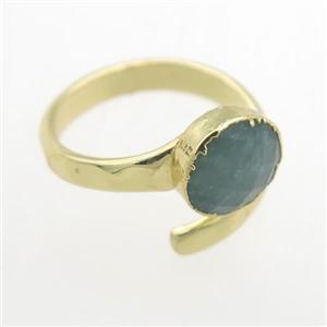 Amazonite Rings, copper, platinum plated, approx 10mm, 19mm dia [GMRG732]