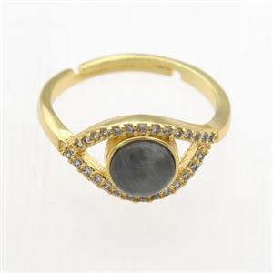 Labradorite Rings, copper, gold plated, approx 8mm, 17mm dia [GMRG744]