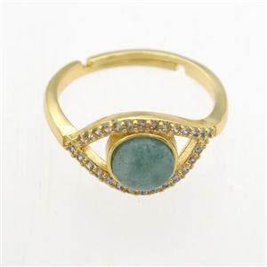 green Amazonite Rings, copper, gold plated, approx 8mm, 17mm dia [GMRG746]