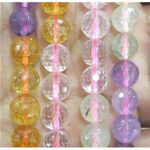 mixed gemstone beads, faceted round, approx 8mm dia [GMSCQ236-8MM]