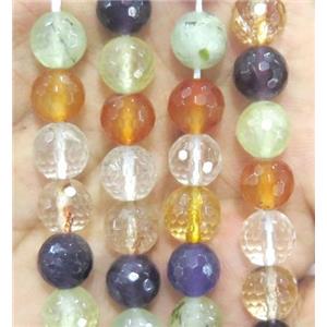 mixed gemstone beads, faceted round, approx 8mm dia [GMSCQ238-8MM]