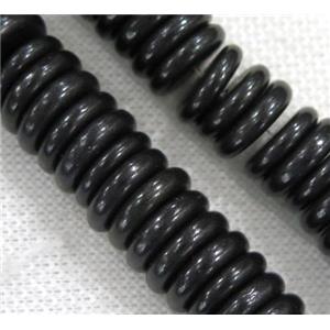 turquoise heishi beads, black dyed, approx 3x12mm [GMT1277-3X12MM]