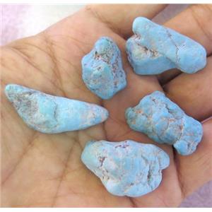 Natural Chinese Anhui Turquoise Nugget Beads without hole, blue, approx 10-30mm [GMT1284]
