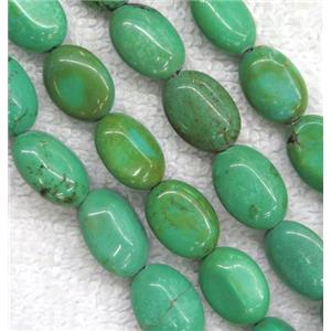 green turquoise beads, oval, approx 10x14mm [GMT1293]
