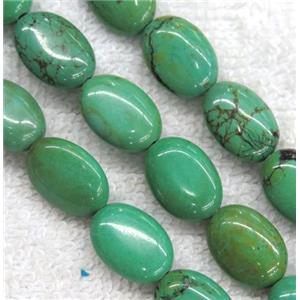 green turquoise oval beads, approx 12x16mm [GMT1294]
