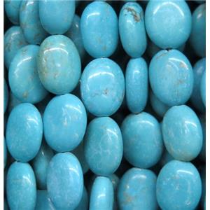 turquoise beads, oval, blue treated, approx 12x16mm [GMT1308-12X16MM]