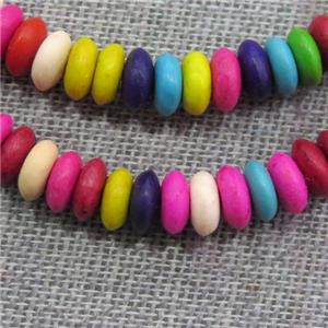 synthetic Turquoise rondelle beads, mix color, approx 6mm dia [GMT1383]