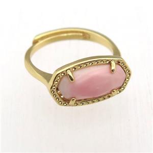 Queen Shell Rings, copper, gold plated, approx 7-14mm, 17mm dia [GR10107]