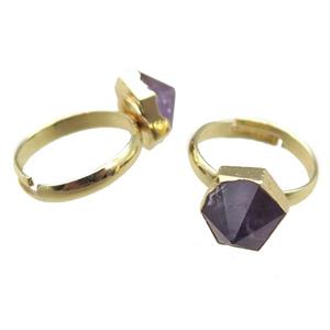 Amethyst Rings, gold plated, approx 12mm, 20mm dia [GR10141]