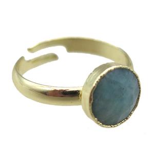 Amazonite Rings, circle, gold plated, approx 10mm, 20mm dia [GR10148]
