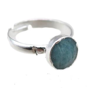 green Amazonite Rings, circle, silver plated, approx 10mm, 20mm dia [GR10152]