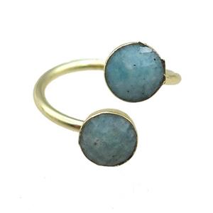 Amazonite Rings, circle, gold plated, approx 8mm, 20mm dia [GR10159]