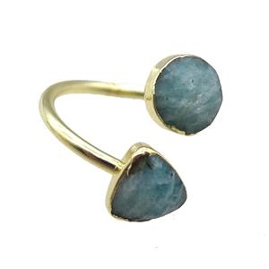 Amazonite Rings, gold plated, approx 8mm, 20mm dia [GR10164]