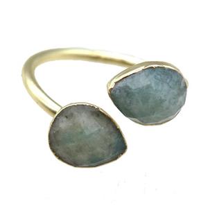 Amazonite Rings, gold plated, approx 8x10mm, 20mm dia [GR10169]