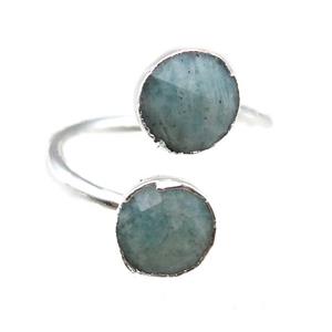 Amazonite Rings, circle, silver plated, approx 8mm, 20mm dia [GR10172]