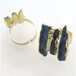 blue Kyanite Ring, gold plated, approx 20-30mm [GR10191]
