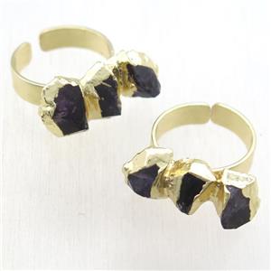 Amethyst Ring, gold plated, approx 20-30mm [GR10192]