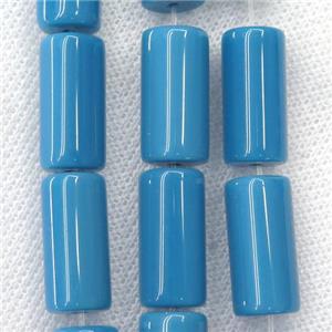 blue Jadeite Glass tube beads, approx 10x20mm [GSFPB061]
