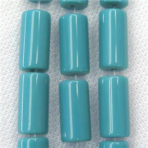 green Jadeite Glass tube beads, approx 10x20mm [GSFPB064]